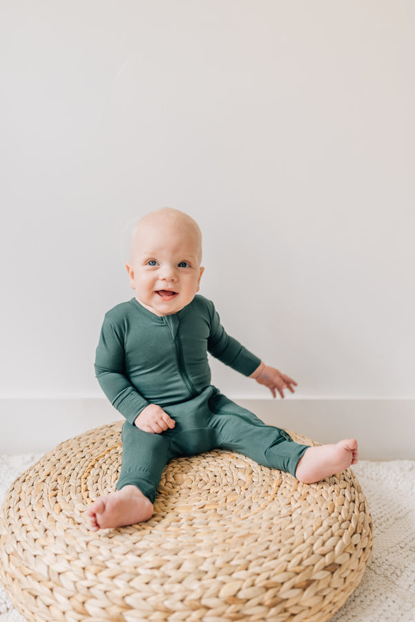 Baby Wearing Luna Luz Pine Pajama Romper