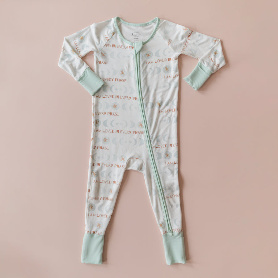 Luna Luz Two-Way Zip Romper Pajama in Light to All Color