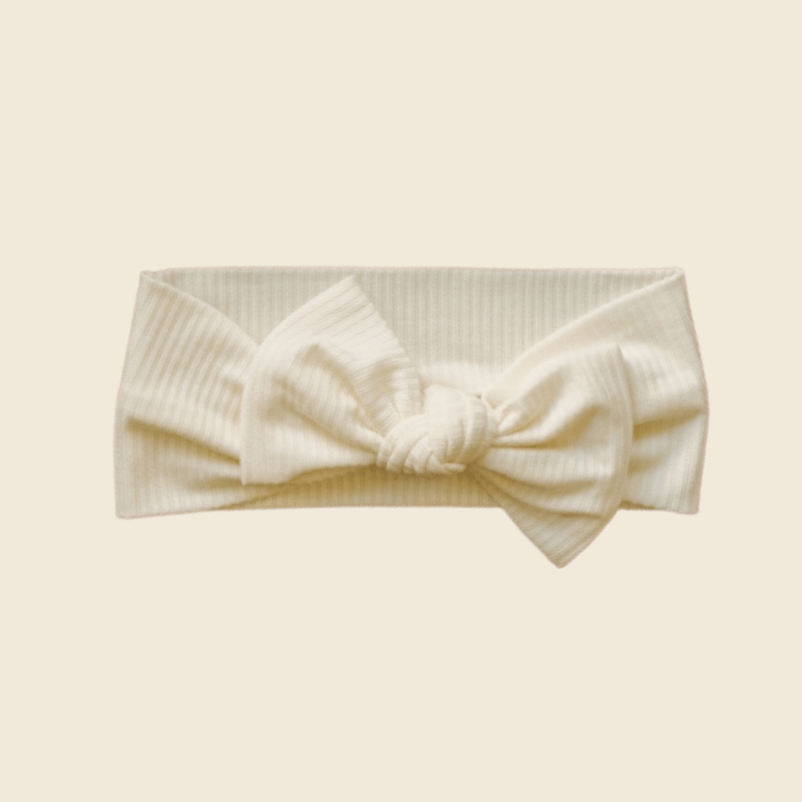 Luna Luz Cream Bamboo Bow Headband