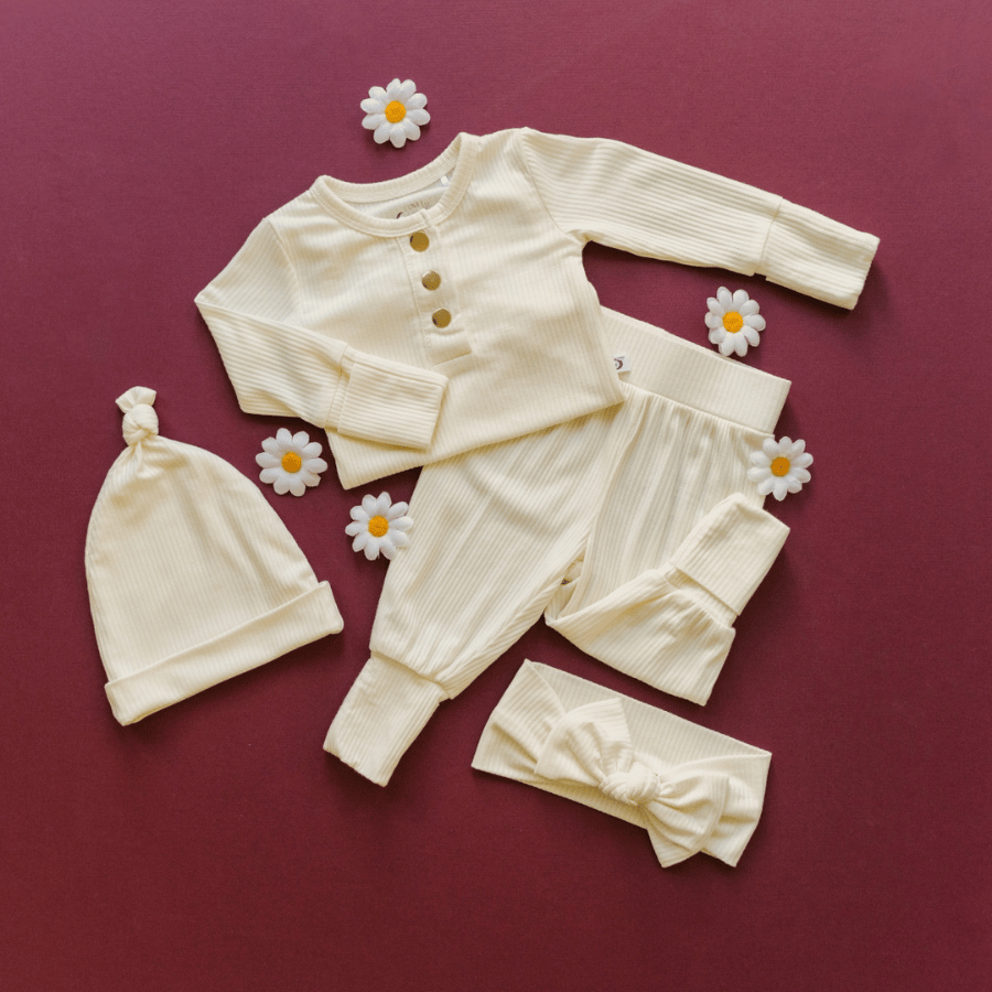 Luna Luz Cream Bamboo Jogger Set