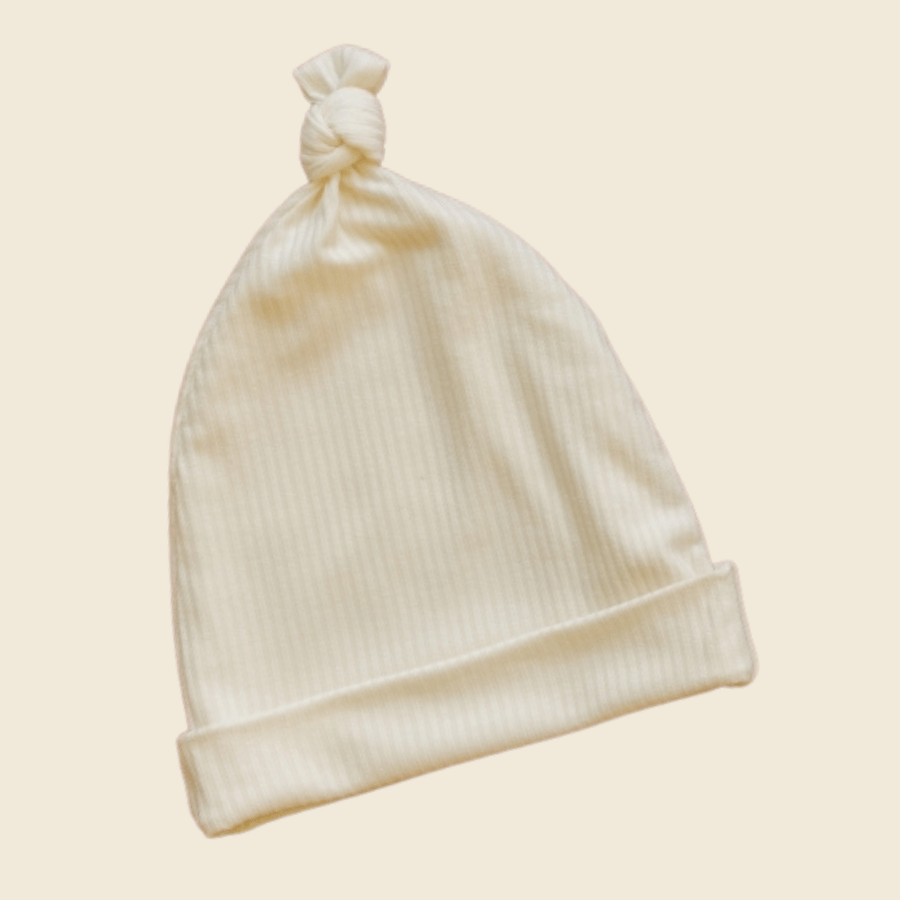Luna Luz Cream Bamboo Newborn Beanie