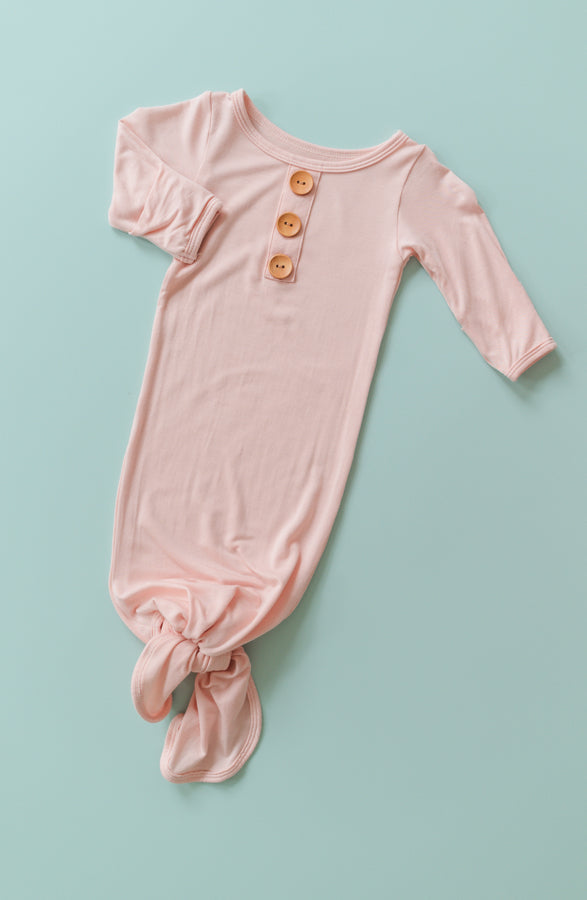 Luna Luz Knotted Gown in Bubble Gum