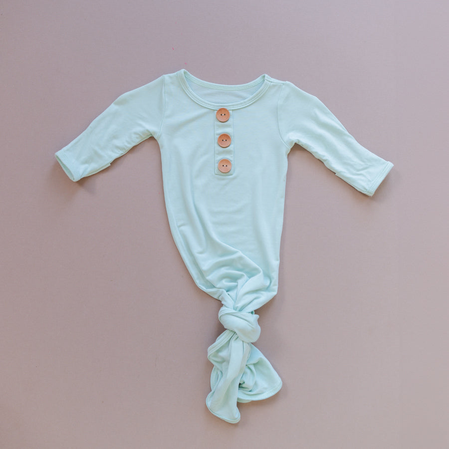 Luna Luz Knotted Gown in Mint