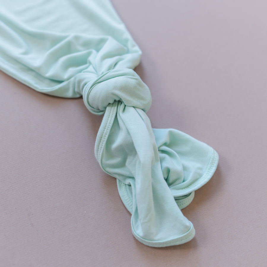 Luna Luz Knotted Gown in Mint With Simple Tie Closure