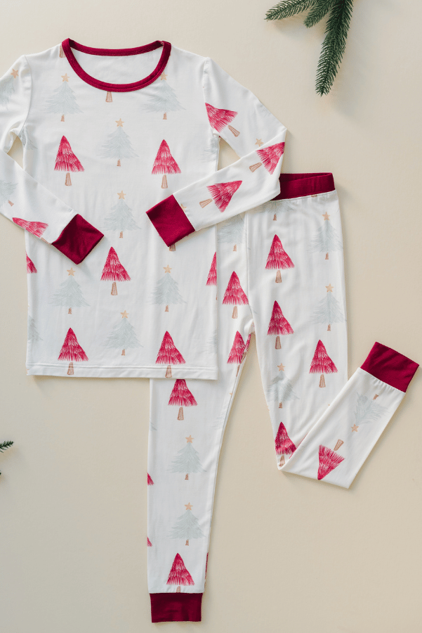 Luna Luz 2023 Two-Piece Bamboo Holiday Christmas Pajamas