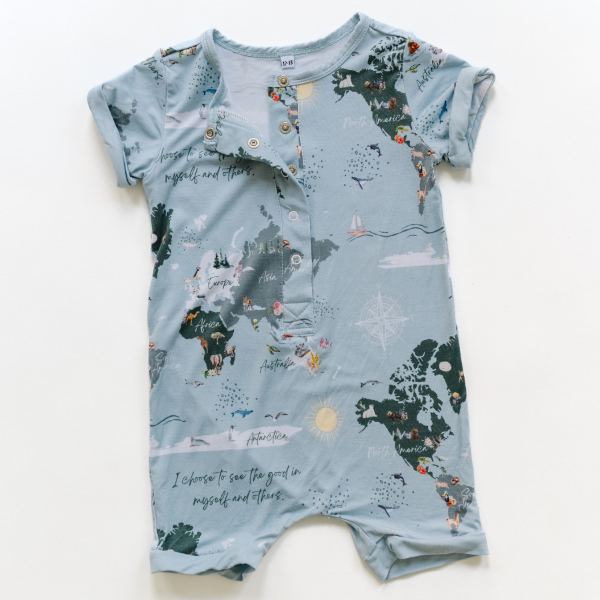 Good in the World Shorts Romper - Affirmation Print by Luna Luz