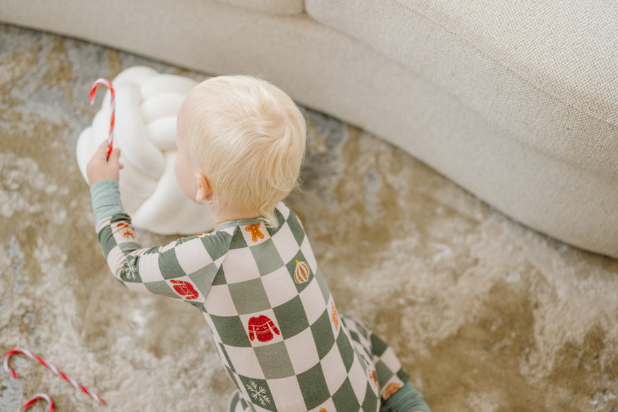 Baby and Toddler Christmas Pajamas - Checkerboard