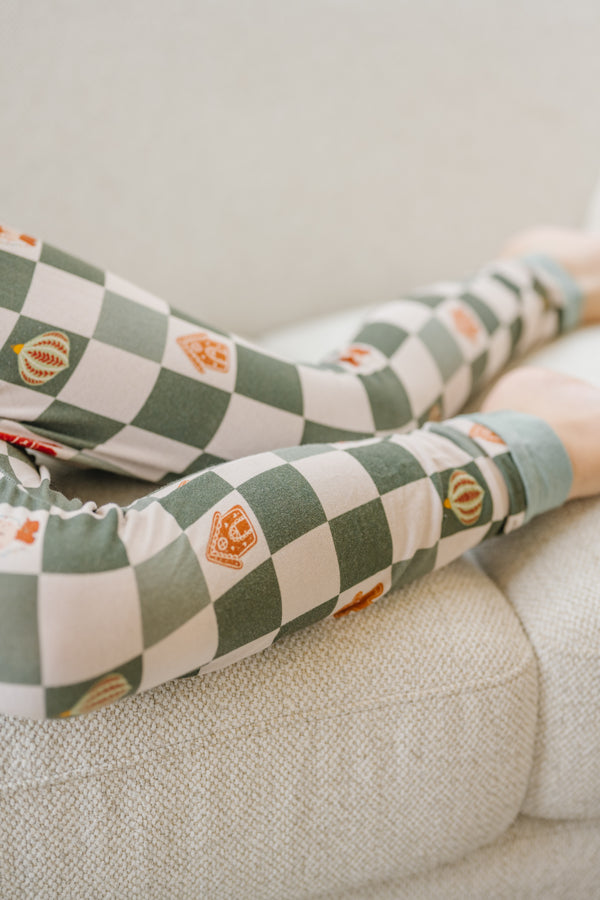 Children's Bamboo Christmas Pajamas - Checkerboard