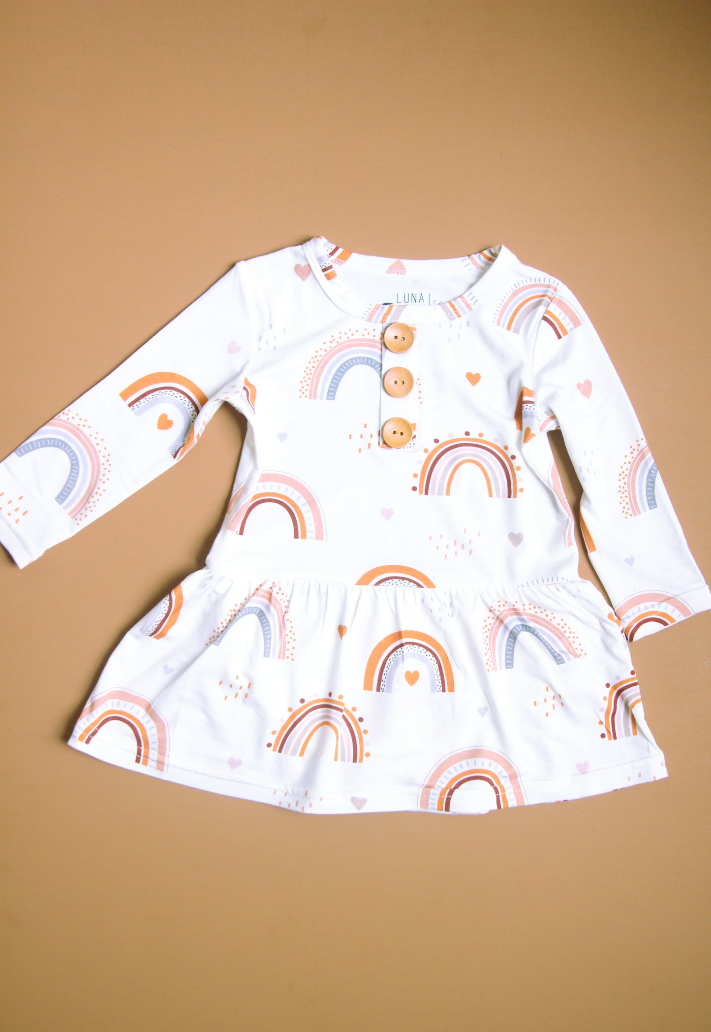 Luna Luz Rainbow Onesie Dress